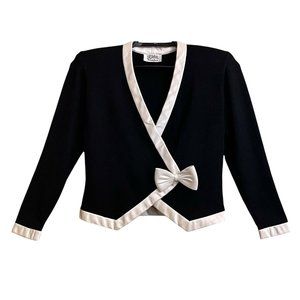 St John Neiman Marcus Women Formal Top 8 Satin Santana Knit Vintage Shoulder Pad